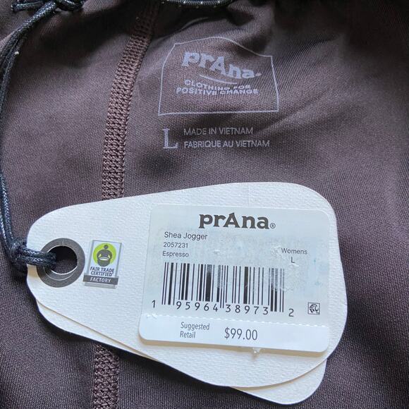 Prana Shea Jogger Women's L Espresso Relaxed Fit Mid Rise Buttery Soft Material - Picture 5 of 11